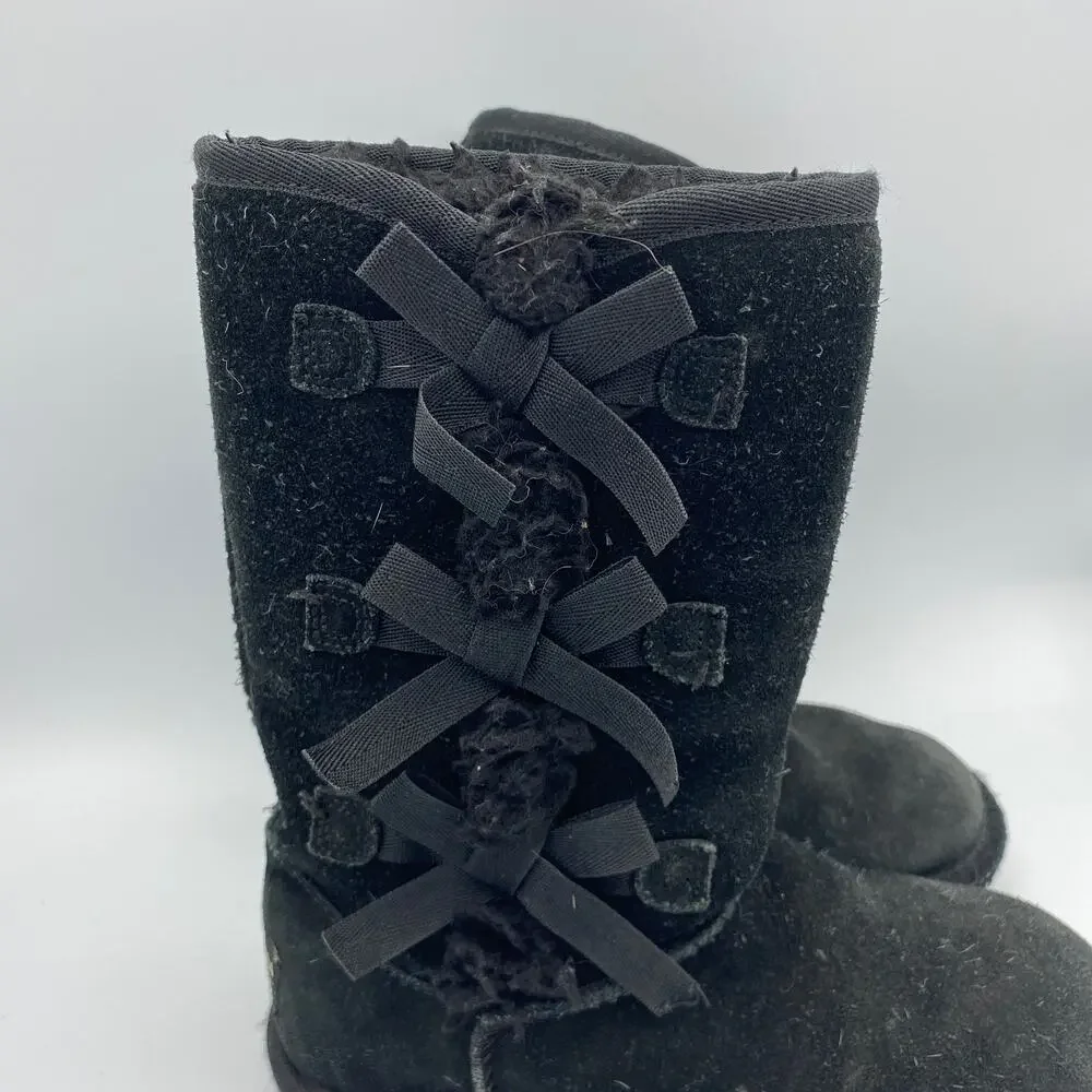 Koolaburra by Ugg Kids Victoria Tall Boot with Bows Black Girls 13